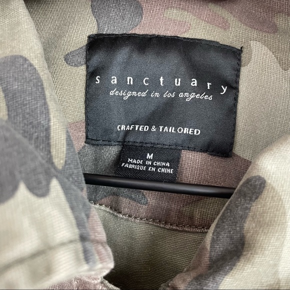 SANCTUARY Crafted & Tailored Camo Snap Front Jacket size Medium - Picture 8 of 9
